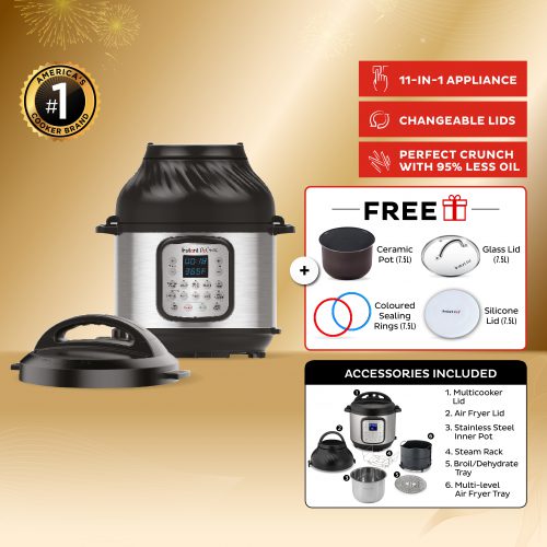  Instant Pot Duo Crisp 11-in-1 Air Fryer and Electric Pressure  Cooker Combo with Multicooker Lids that Fries, Steams, Slow Cooks, Sautés,  Dehydrates, & More, Free App With Over 800 Recipes, 8