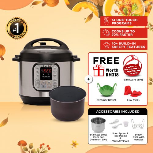 Duo 7-in-1 Multi-Functional Smart Cooker with Silicone Mini Mitts (6 QT/5.7  L) - Instant Pot Singapore