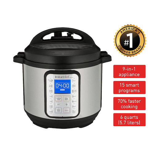 Instant Pot Duo Plus 6 Qt w/ Glass Lid + Ceramic Pot + FREE APRON